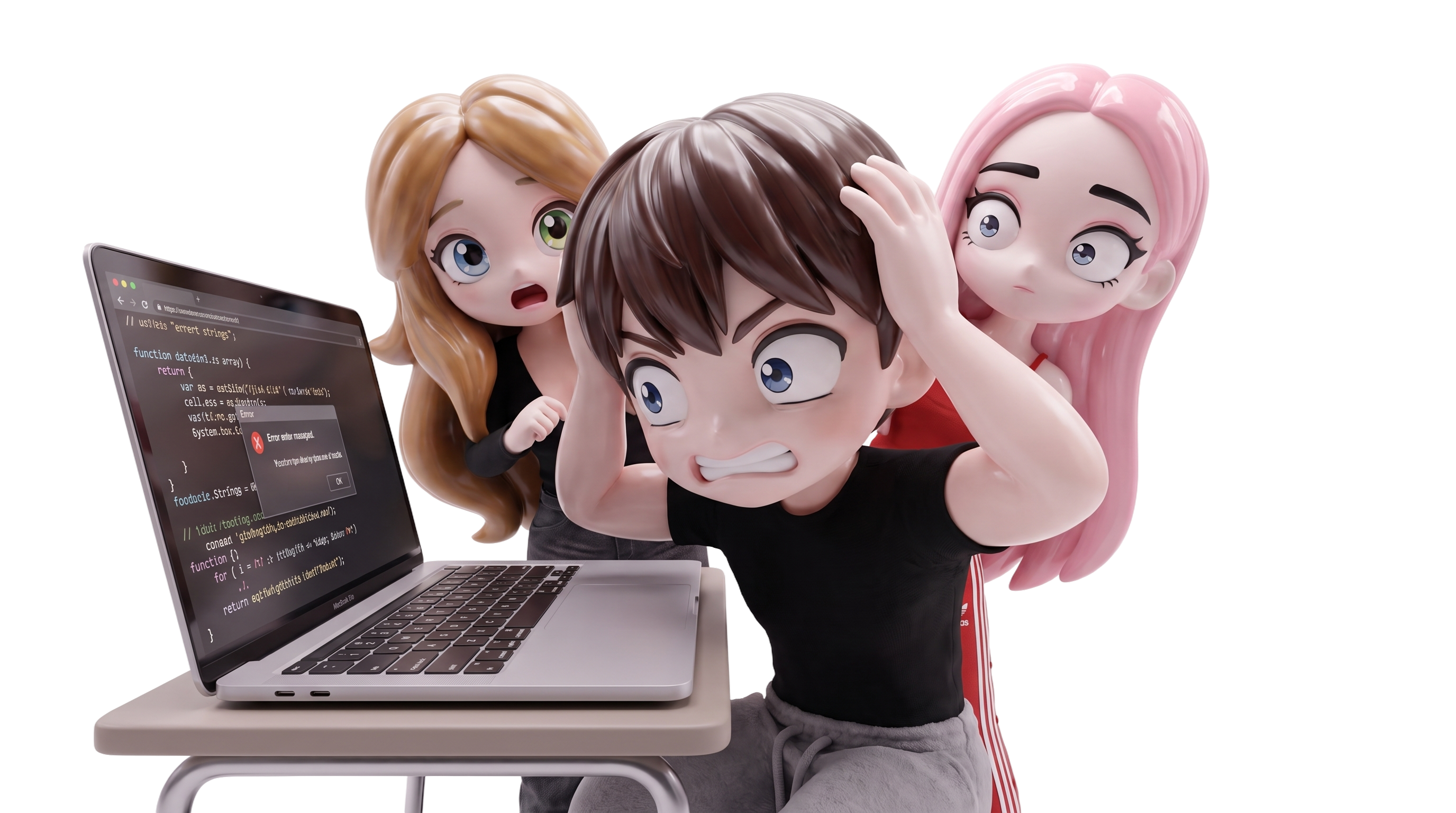 Das Team beim Debuggen